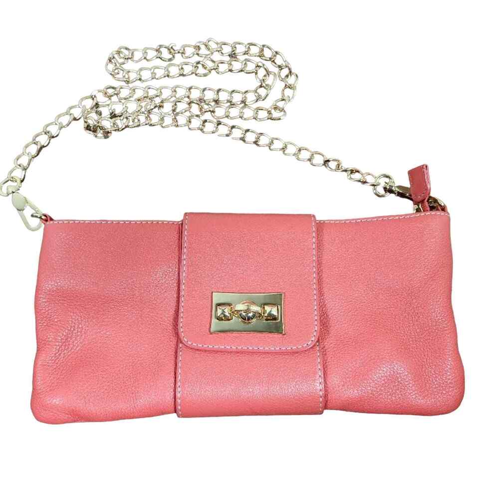 Barr + Barr Pink Leather Bag Gold Shoulder Chain & Hardware